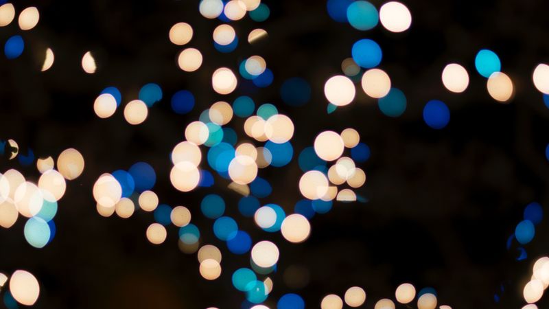lights, bright, bokeh, holiday, christmas, new year, circles, color, 4k