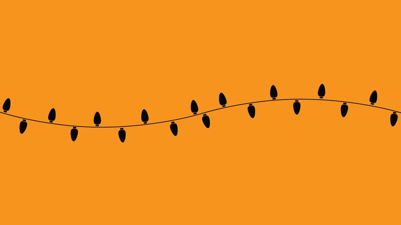 garland, light bulb, vector, minimalism, orange, electricity, 4k