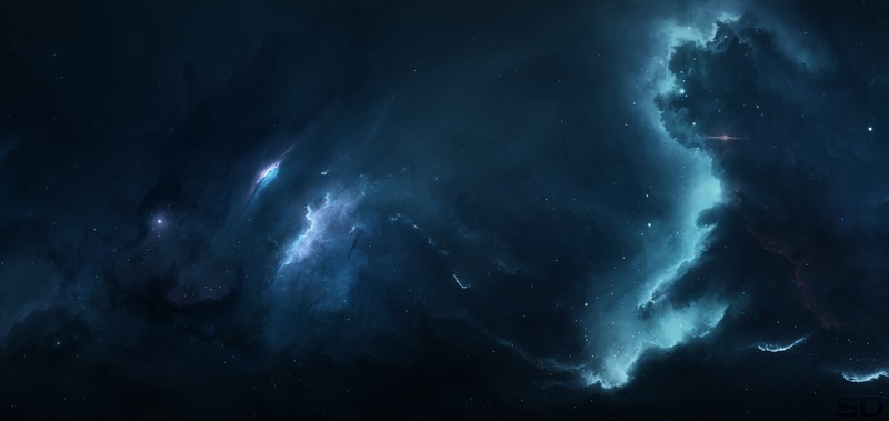 nebula, stars, galaxy, universe, space, space art, digital art, Starkiteckt