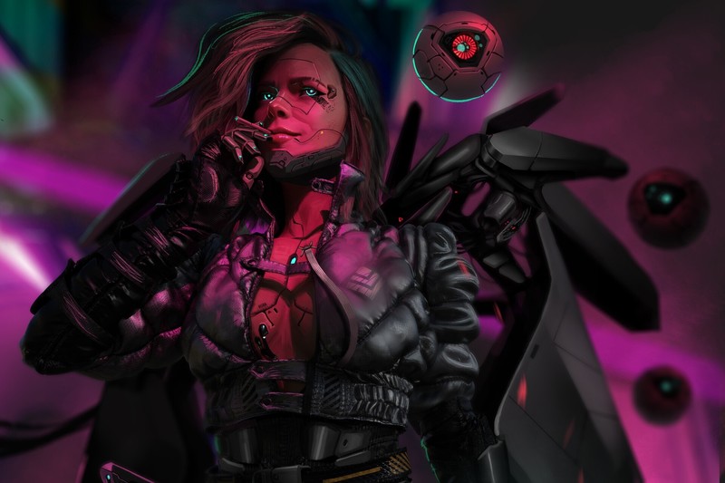 cyborg, futuristic, artwork, digital art