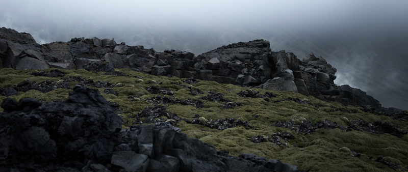 digital art, nature, landscape, clouds, mist, mountains, rocks