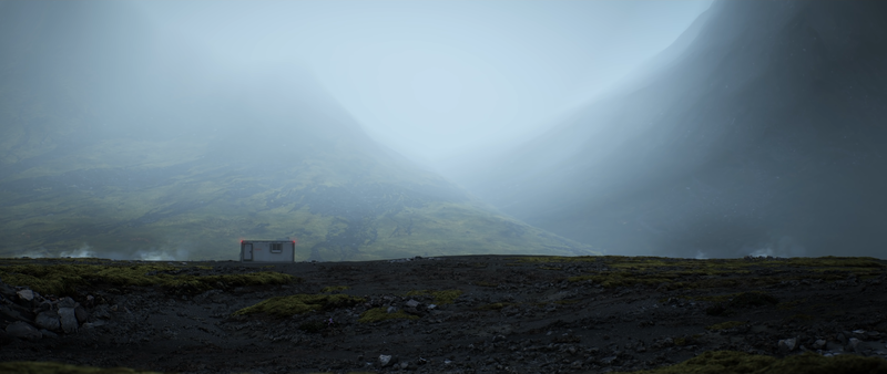 digital art, nature, landscape, clouds, mist, building, mountains