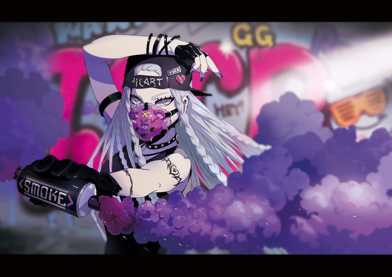 anime girls, anime, original characters, gas masks, TSCR