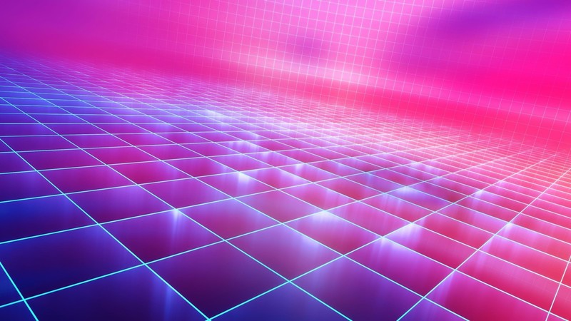 synthwave, colorful, texture, grid, digital art, neon