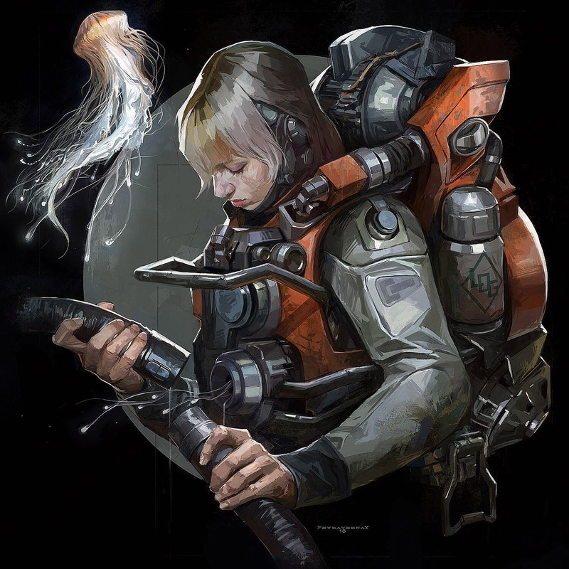 women, artwork, science fiction