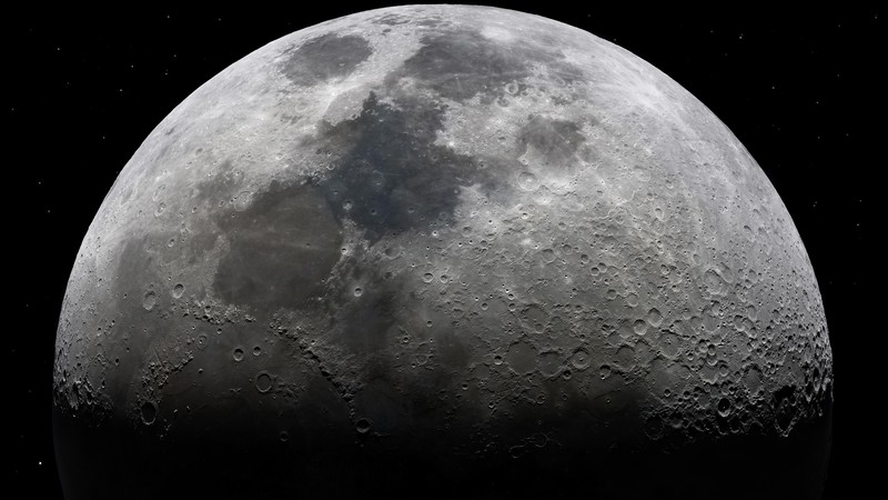 Moon, space, stars, monochrome, photography, space art, digital art