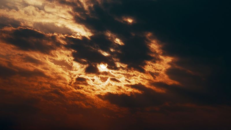 sky, clouds, sun, hide, sunset, 4k