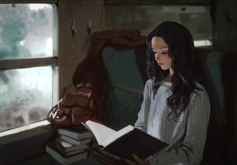 anime girls, Rui Li, train