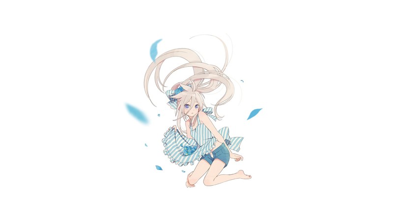 Vocaloid, IA (Vocaloid), anime girls, simple background, blonde, long hair, shorts, panties