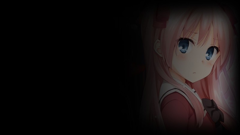 anime, anime girls, A Kiss For The Petals, black background, school uniform, minimalism, manga