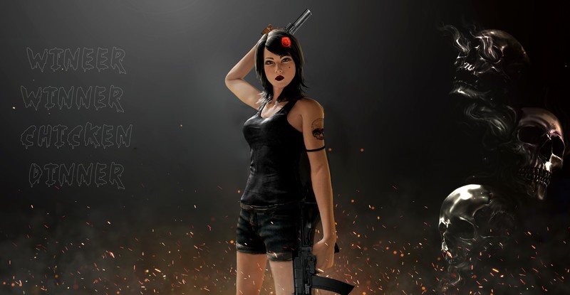 PUBG, women, weapon, PC gaming, gun
