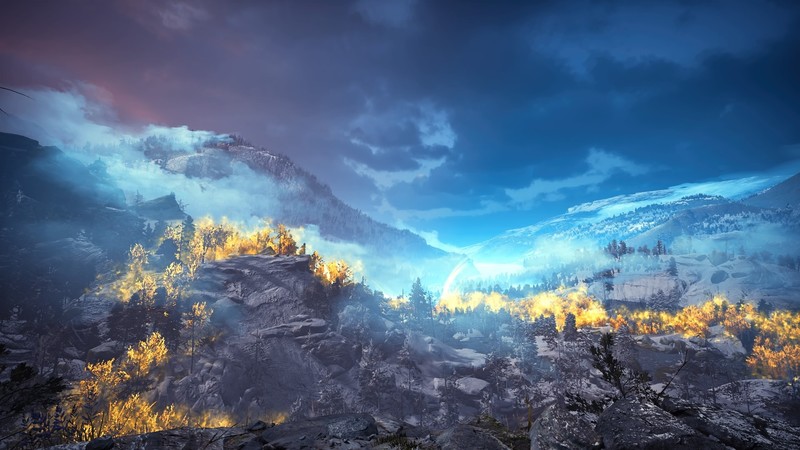 God of War (2018), screen shot, video games, cyan
