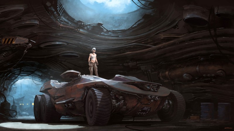 Alejandro Burdisio, science fiction, futuristic, vehicle, artwork