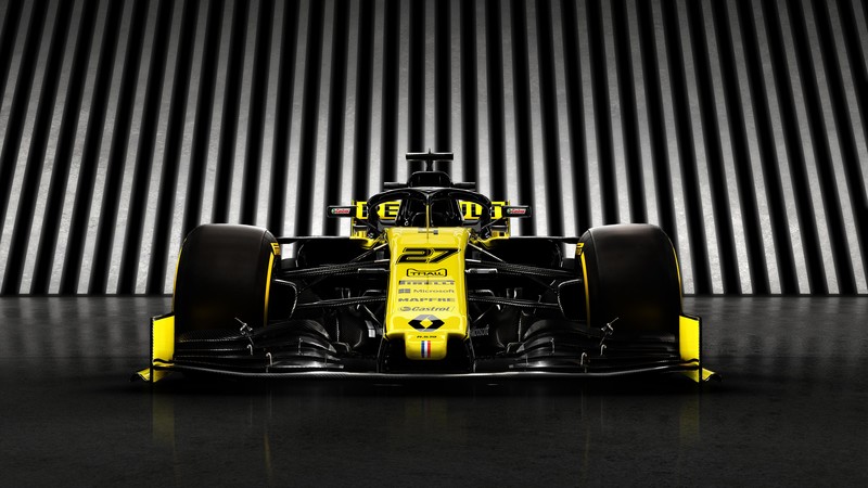 renault r.s.19, Formula 1, 2019, car, yellow, Toro Rosso, STR14, Daniel Ricciardo, formula cars, frontal view