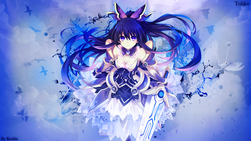 anime, anime girls, Date A Live, spirits, Yatogami Tohka, blue hair, long hair