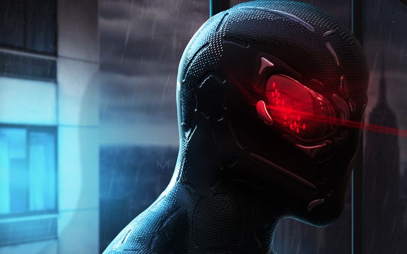 Marvel Comics, Spider-Man, artwork, red, cyan