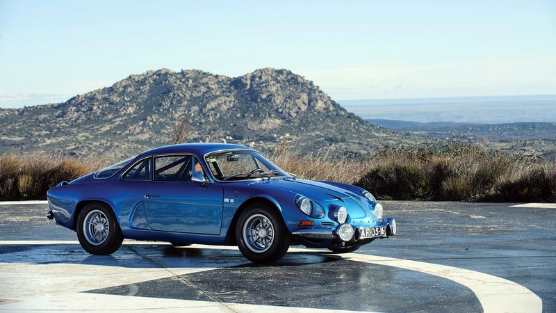 Renault Alpine, car, landscape, blue cars