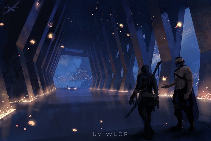 WLOP, anime, fantasy art