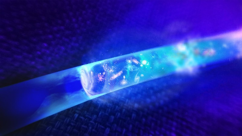 glowing, macro, stars, digital art, blue