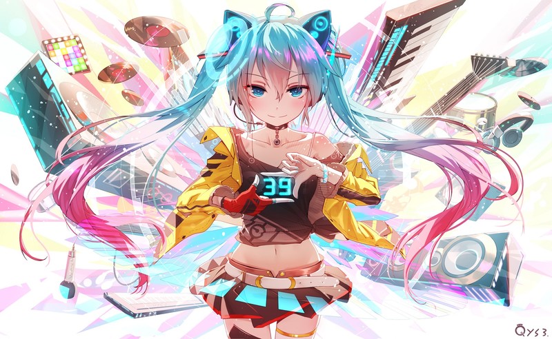 anime girls, anime, Hatsune Miku, Vocaloid, 千夜QYS3, Bai Yemeng