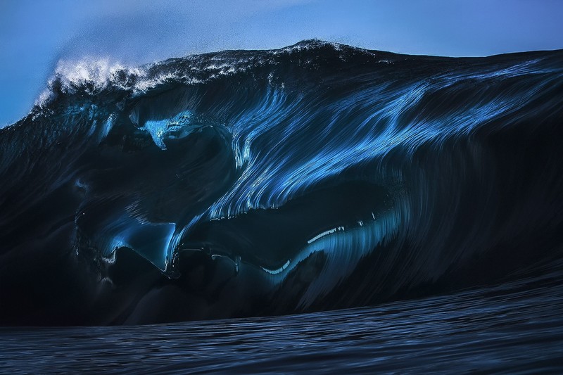 dark, nature, water, waves, blue