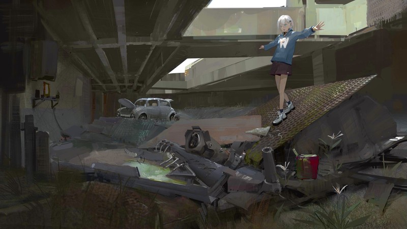 anime, anime girls, white hair, blue eyes, lolita
