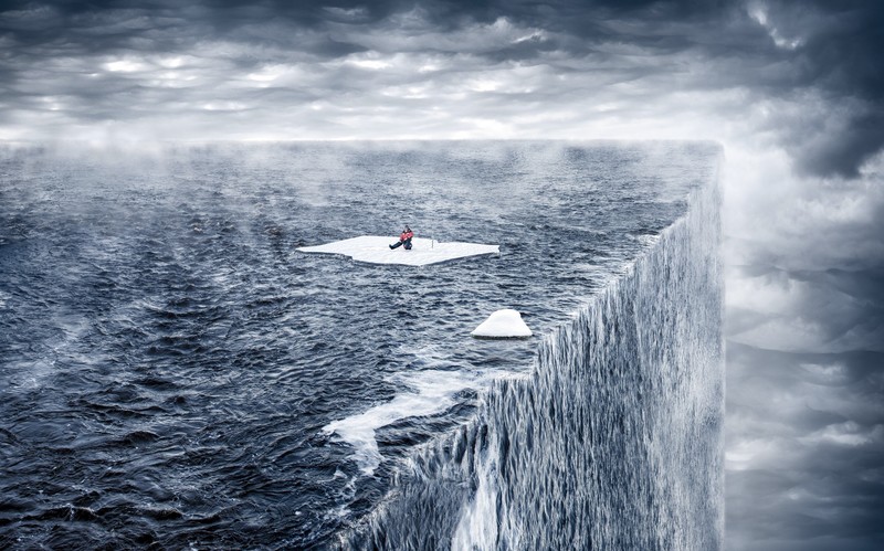 digital art, sea, nature, alone, surreal