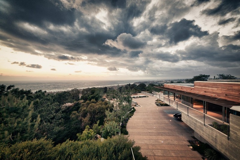 house, modern, plants, clouds, architecture