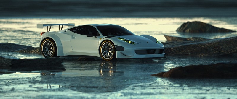 car, landscape, render, Octane, OctaneRender, 3d design, Cinema 4D, vehicle