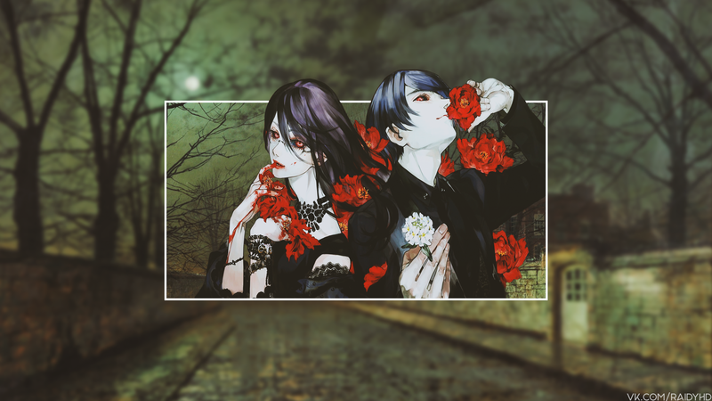 anime girls, anime boys, anime, picture-in-picture, Tokyo Ghoul, Kamishiro Rize