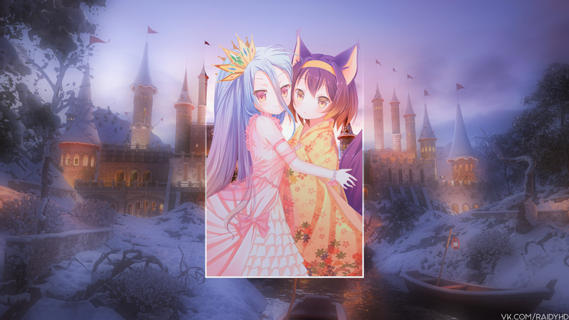 anime girls, picture-in-picture, anime, Shiro (No Game No Life), No Game No Life