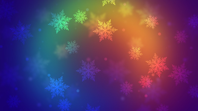 abstract, colorful, snowflakes, digital art, gradient