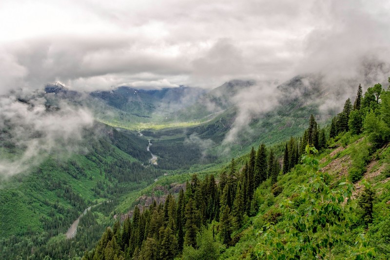 nature, Canada, landscape, valley, river, overcast