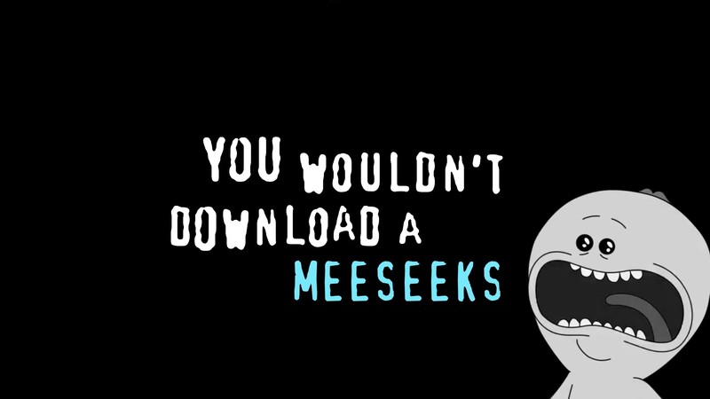 Rick and Morty, humor, simple background, cartoon, artwork, cyan