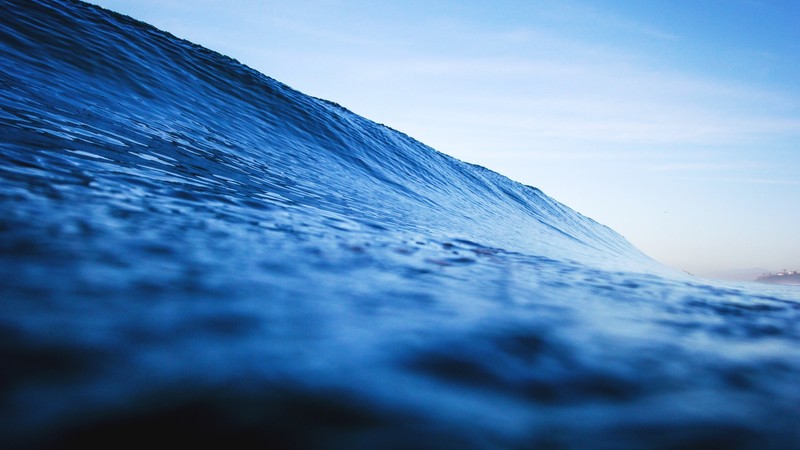 nature, sea, waves, water, depth of field, sky, clouds, blue, cyan