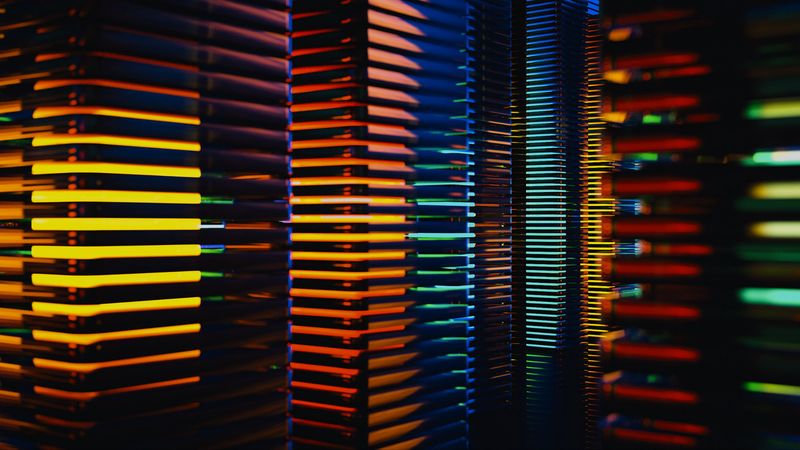 lines, stripes, colorful, neon, lights, 4k