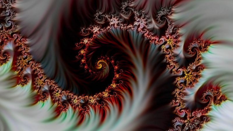 fractal, spiral, digital art, abstraction, futuristic, 4k