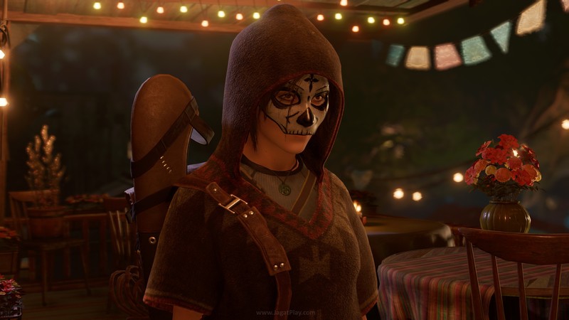 Tomb Raider, Lara Croft, Mexican, mask, video games, screen shot
