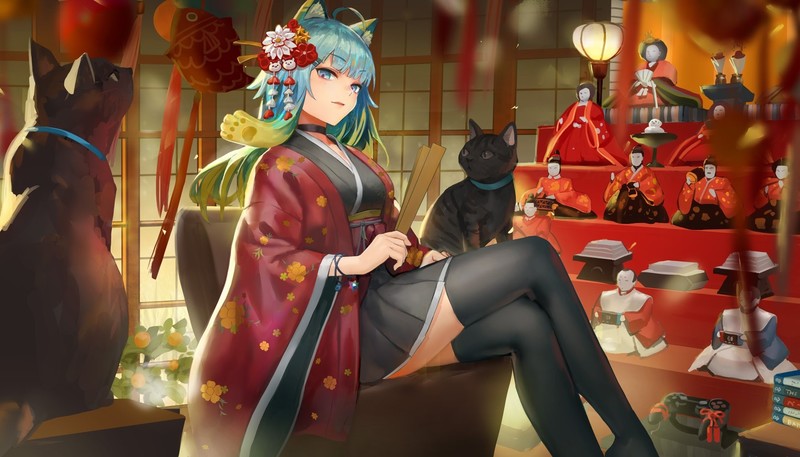 anime girls, anime, stockings
