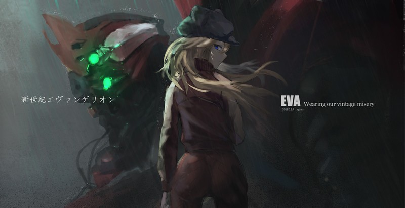Neon Genesis Evangelion, anime girls, Asuka Langley Soryu, EVA Unit 02, QTian