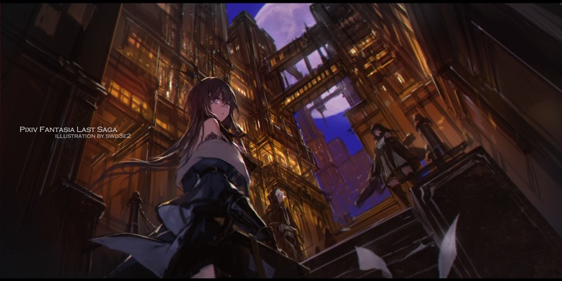 anime girls, anime, Pixiv Fantasia, fantasy girl, swd3e2, doodle