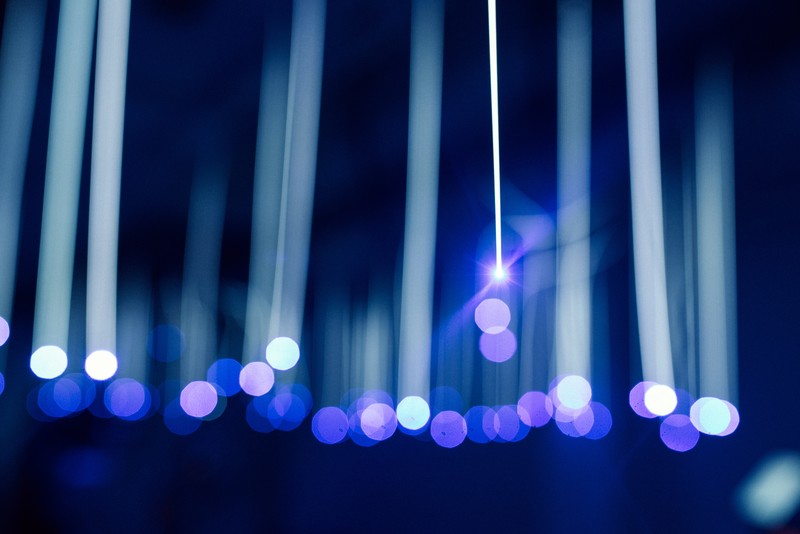 blue, macro, digital art, bokeh