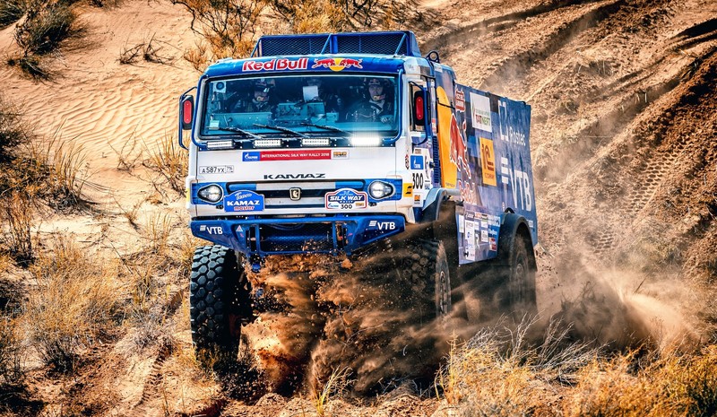 truck, vehicle, dirt, racing, Dakar Rally, numbers, Kamaz
