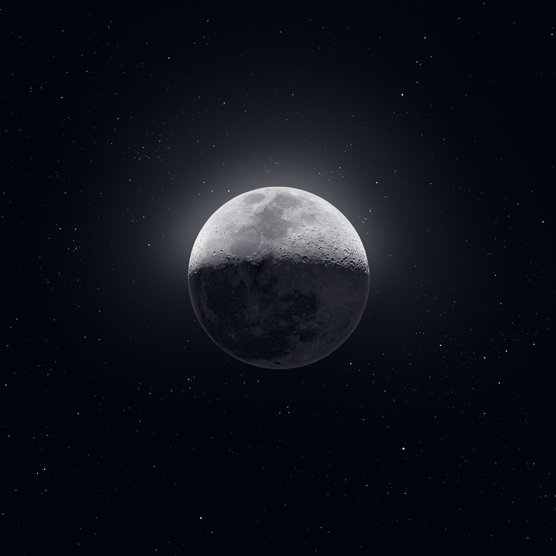 Moon, Composite, photography, space, stars, landscape, monochrome