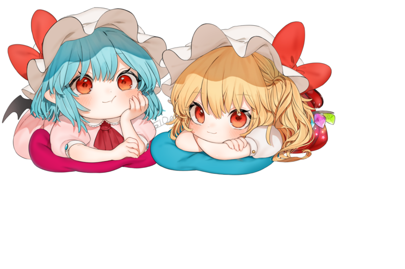 anime girls, anime, Touhou, simple background, Remilia Scarlet, chibi, Reitsu_ki