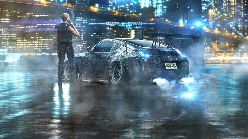 car, vehicle, Nissan, cyberpunk, digital art