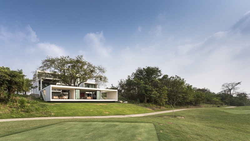 house, architecture, modern, golf course