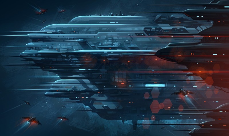 spaceship, science fiction, space, futuristic, artwork, digital art