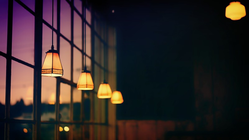 sunset, architecture, clouds, photography, daylight, bokeh, blurred, window, interior, lamp, purple
