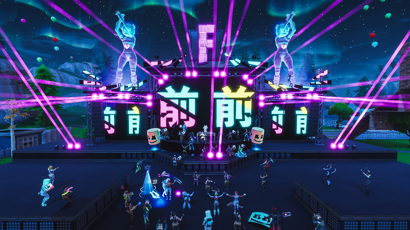 Marshmello, Fortnite, PC gaming, neon, lights, digital art, video game art